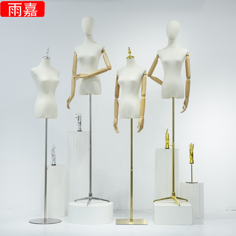 服装店模特道具女半全身女装橱窗人台衣服架子婚纱人偶模特展示架