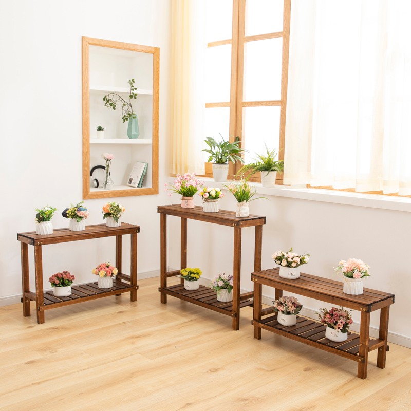 花架子阳台防腐实木装饰落地式室内多层多肉绿萝客厅置物花盆架