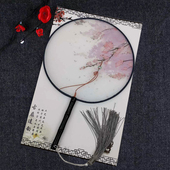 儿童汉服古装 女童古风团扇双面圆舞蹈扇中国风古典扇子表演跳舞扇