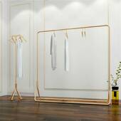 中岛侧挂货架服装 店展示架婚纱金色陈列架男女衣服落地挂衣架