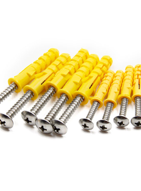 小黄鱼膨胀螺丝塑料膨胀管加长M6mm8mm10mm涨塞膨胀钉墙塞胶塞