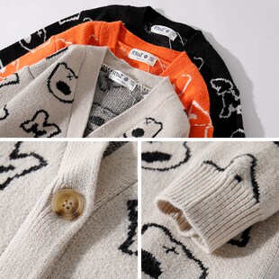 儿童薄款毛衣开衫春秋2024新款大男童不起球针织外套V领洋气秋装