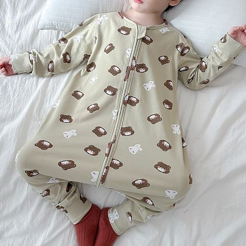 宝宝睡袋春秋婴儿分腿防踢被四季通用无骨男童女童儿童纯棉连体衣