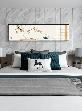 新中式卧室装饰画主卧床头壁画中国风客厅沙发背景墙挂画茶室墙画