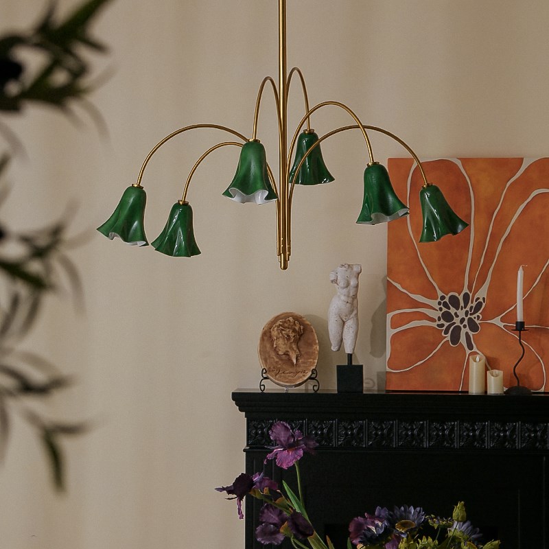 宝照幽兰吊灯 法式复古风高级氛围感设计师浪漫花卉中古客厅吊灯