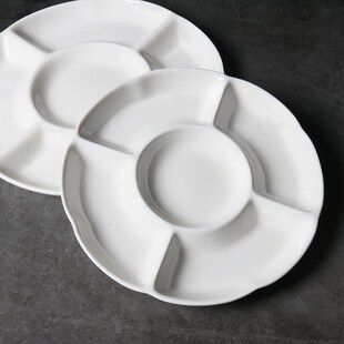 盘子酒店餐具特色卤味拼盘五果盘创意拼盘五格盘子圆形干果水果盘