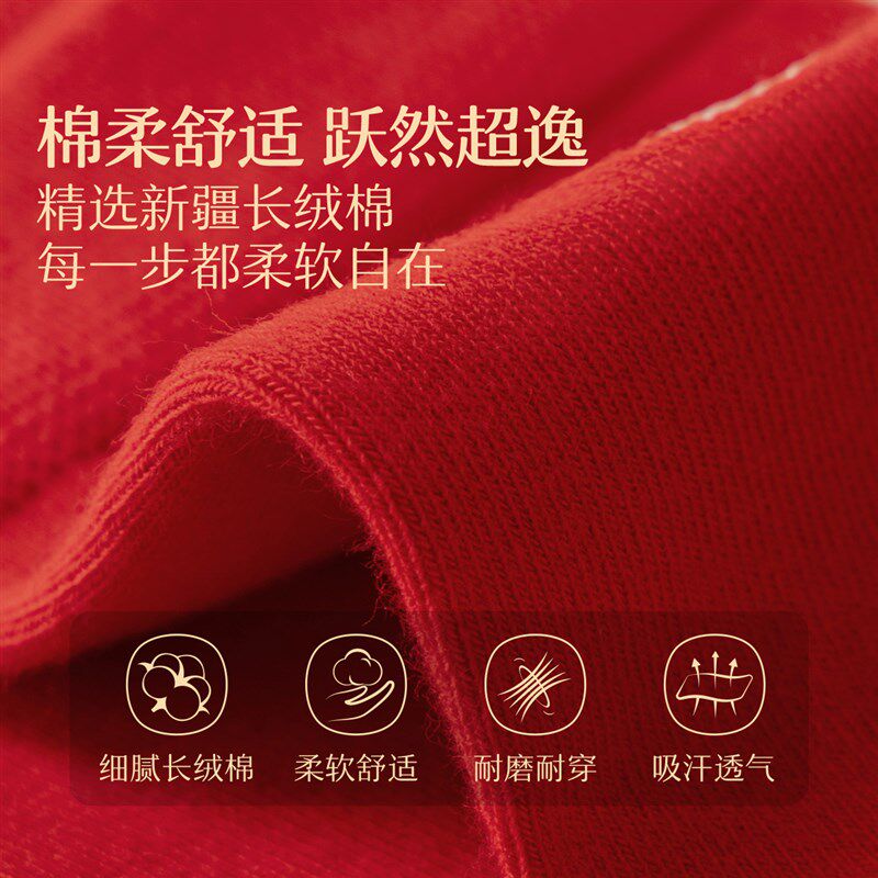 本命年红色袜子女款纯棉秋冬季中筒袜蛇年2025新年礼物女士长袜