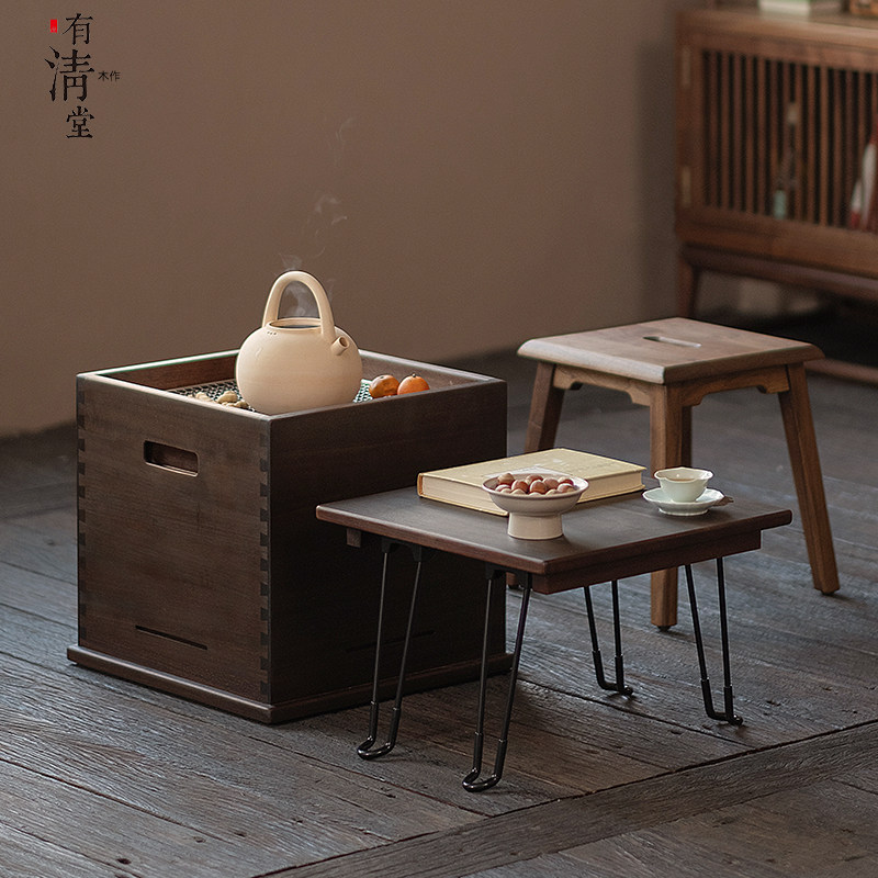 有清堂黑胡桃木围炉煮茶庭院火炉侧烤炉便携式小茶几茶桌木炭家用,住宅家具,庭院烤火炉,淘宝优惠券,粉丝福利购,淘宝优惠卷