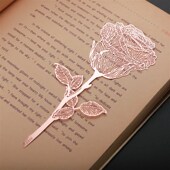 玫瑰 金属铜质植物花卉脉络精致艺术书签创意礼品