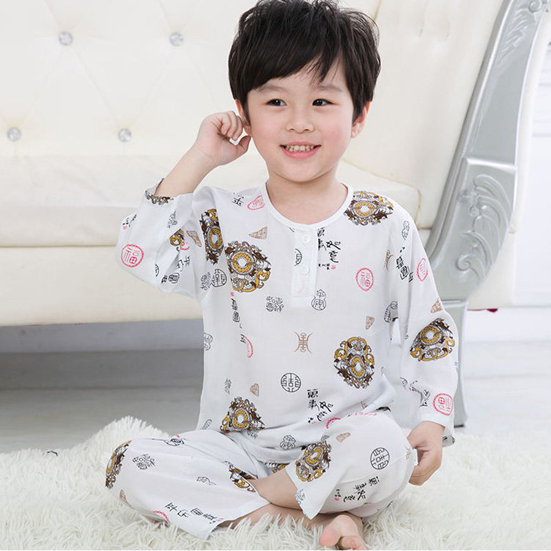 夏季棉绸唐装儿童睡衣套装男孩宝宝绵绸长袖长裤套头薄空调家居服,童装/婴儿装/亲子装,家居服套装,淘宝优惠券,粉丝福利购,淘宝优惠卷