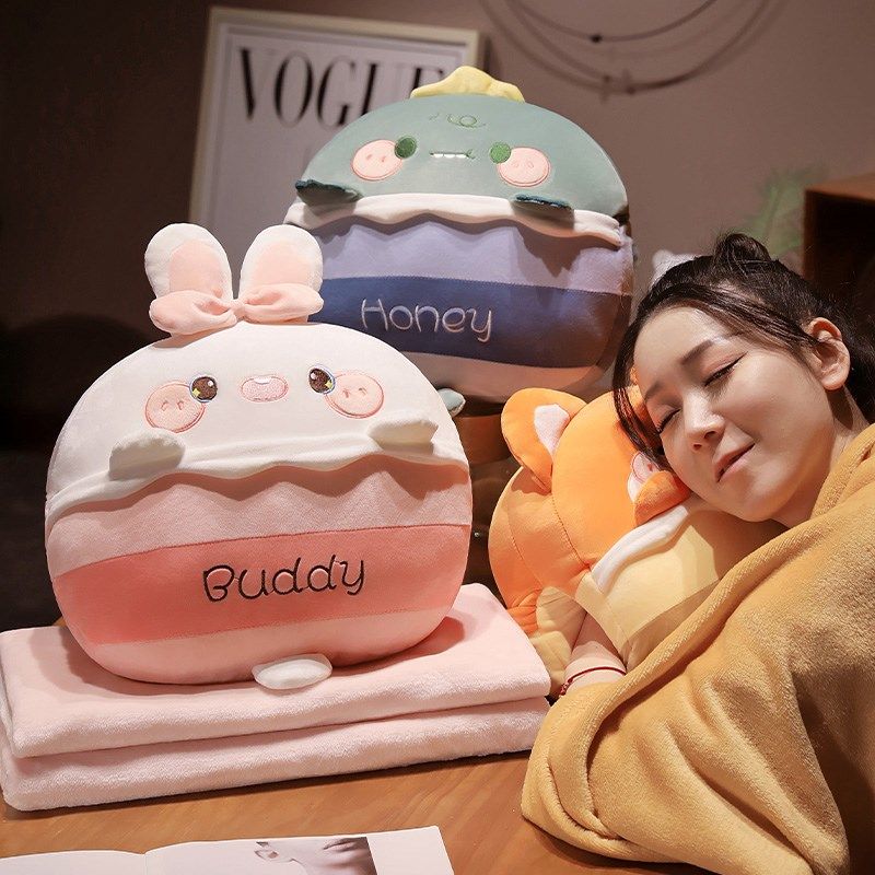 卡通抱枕被子两用毯子三合一毛毯办公室午睡枕头暖手汽车靠枕可爱,居家布艺,抱枕被,淘宝优惠券,粉丝福利购,淘宝优惠卷