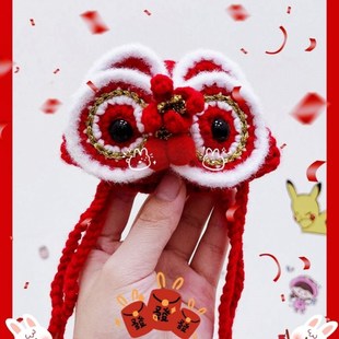 奔驰E奔驰S2024年新年款立标国潮醒狮帽子装饰可爱网红车载摆件