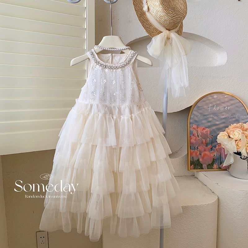 女童连衣裙网红洋气蓬蓬公主裙儿童夏装高端礼服白色裙子2024夏季,童装/婴儿装/亲子装,连衣裙,淘宝优惠券,粉丝福利购,淘宝优惠卷