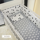 婴儿床床围四季 床上用品套件新生防撞防摔挡宝宝 纯棉软包儿童夏季