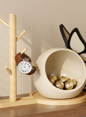 中古风入户门口鞋柜钥匙收纳玄关装饰品摆件客厅家居乔迁相框礼品