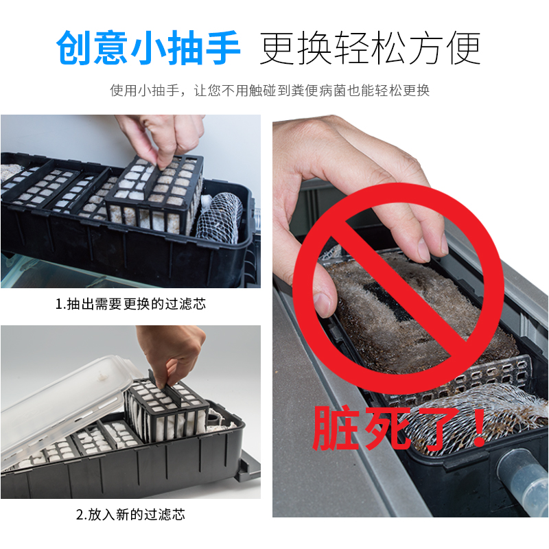 香港AA水族滤芯大中小型鱼缸顶部过滤器一体式过滤芯含鱼缸活性炭