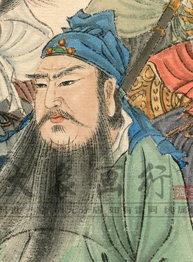 水浒一百零八将图卷 传统人物画临摹范本 卧室客厅装饰画绢布画心