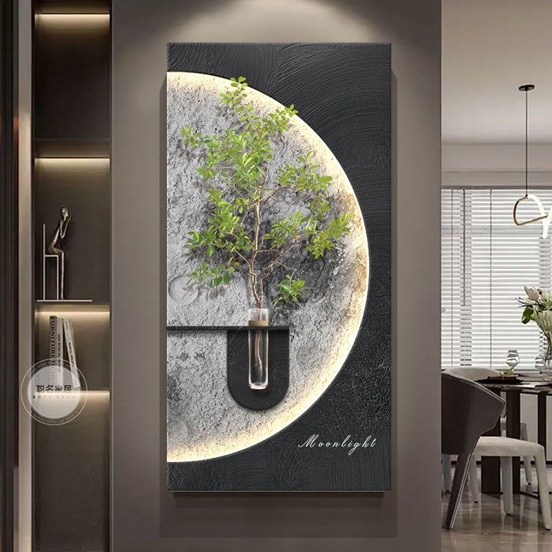 DIY水培绿植玄关装饰画2024新款客厅壁灯画入户走廊过道尽头挂画,家居饰品,现代装饰画,淘宝优惠券,粉丝福利购,淘宝优惠卷