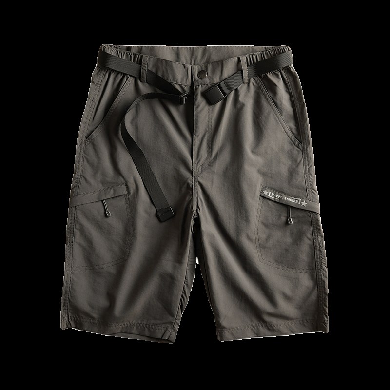 美式户外男士夏季中裤高级感薄款透气多袋工装短裤机能防水五分裤