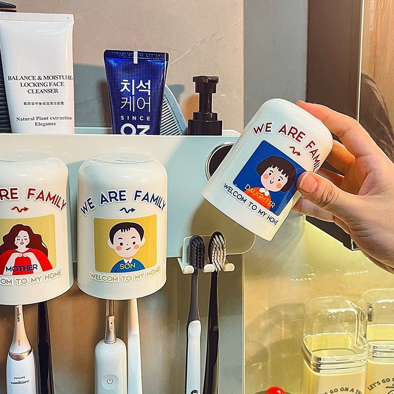 亲子刷牙杯子漱口杯套装儿童家用家庭一家三口四口牙刷牙膏置物架,家庭/个人清洁工具,洗漱杯,淘宝优惠券,粉丝福利购,淘宝优惠卷