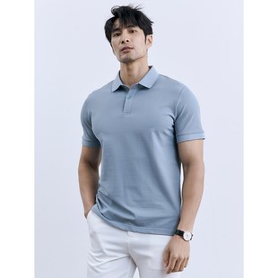 绿色polo衫 高级感珠地棉透气翻领短袖 男休闲打底t恤 新款 2024夏季