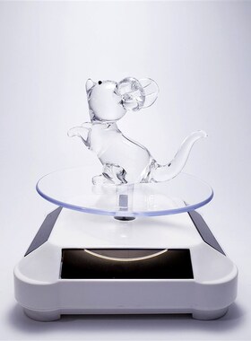 可爱小老鼠生日礼物水晶玻璃创意摆件十二生肖鼠动物属相琉璃车载