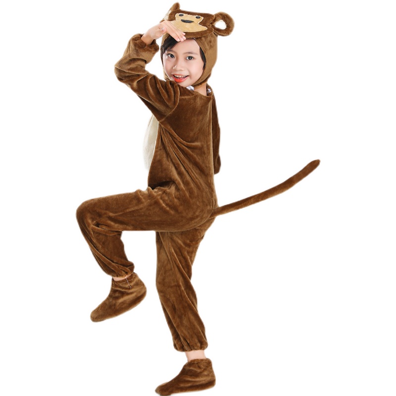 猴子演出服儿童动物表演服幼儿园装扮小猴子捞月舞蹈连体成人衣服
