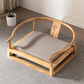 打坐椅新中式 茶椅实木禅椅仿古禅修椅子 榻榻米圈椅主人椅盘腿矮款