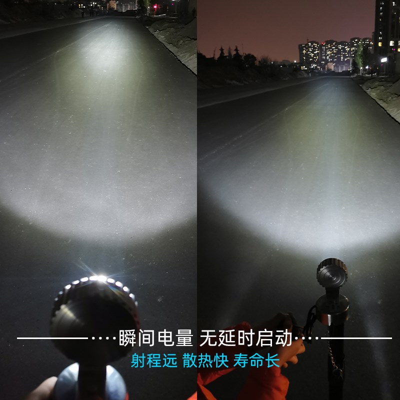 电动车超亮强光led前大灯远近双光防水通用外置改装摩托车12v射灯