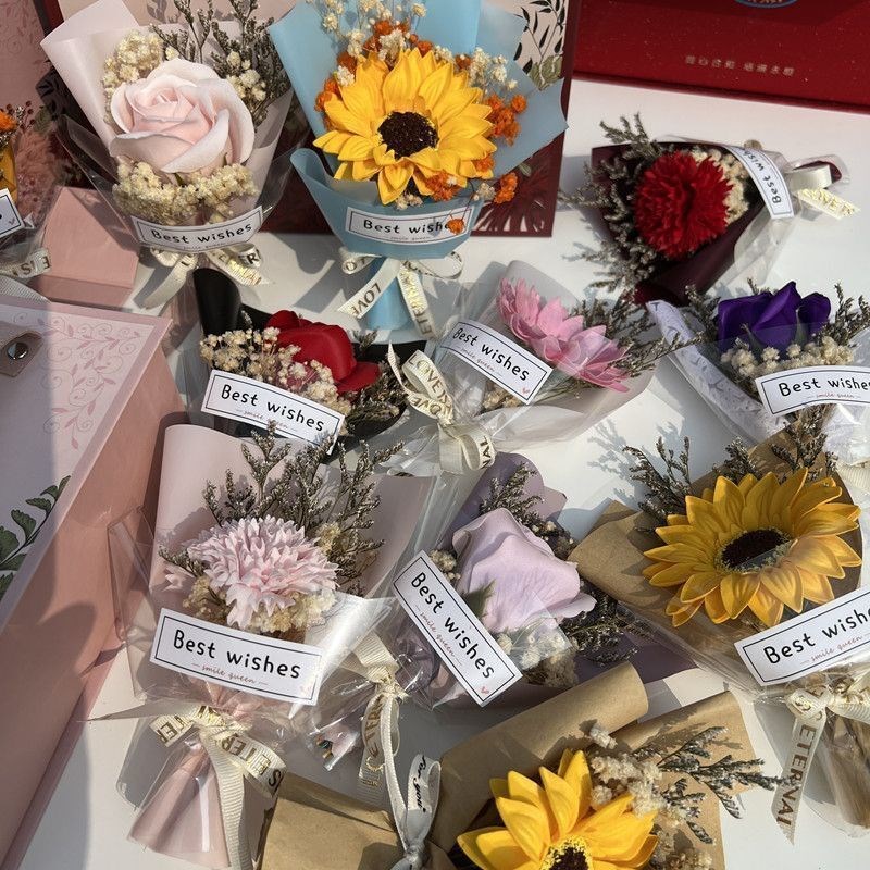 迷你精致干花束玫瑰结婚伴手礼情人节出风口车载夹毕业生日礼物