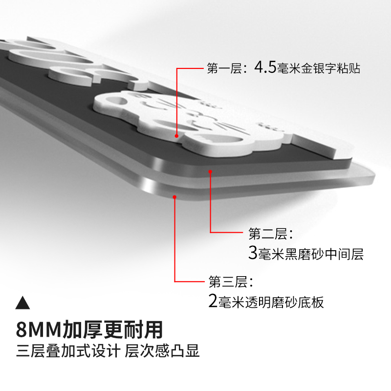 高档亚克力三层家用门牌号创意房号牌可爱宠物数字贴酒店别墅民宿