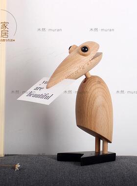 中式级组合桌面礼品新奇家居饰品摆饰啄木鸟公用品名片夹摆件