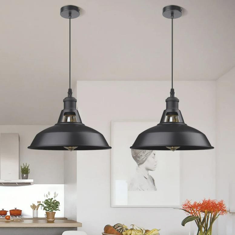 loft复古工业风铁艺吊灯吧台个性创意酒吧咖啡厅铁艺锅盖吊灯