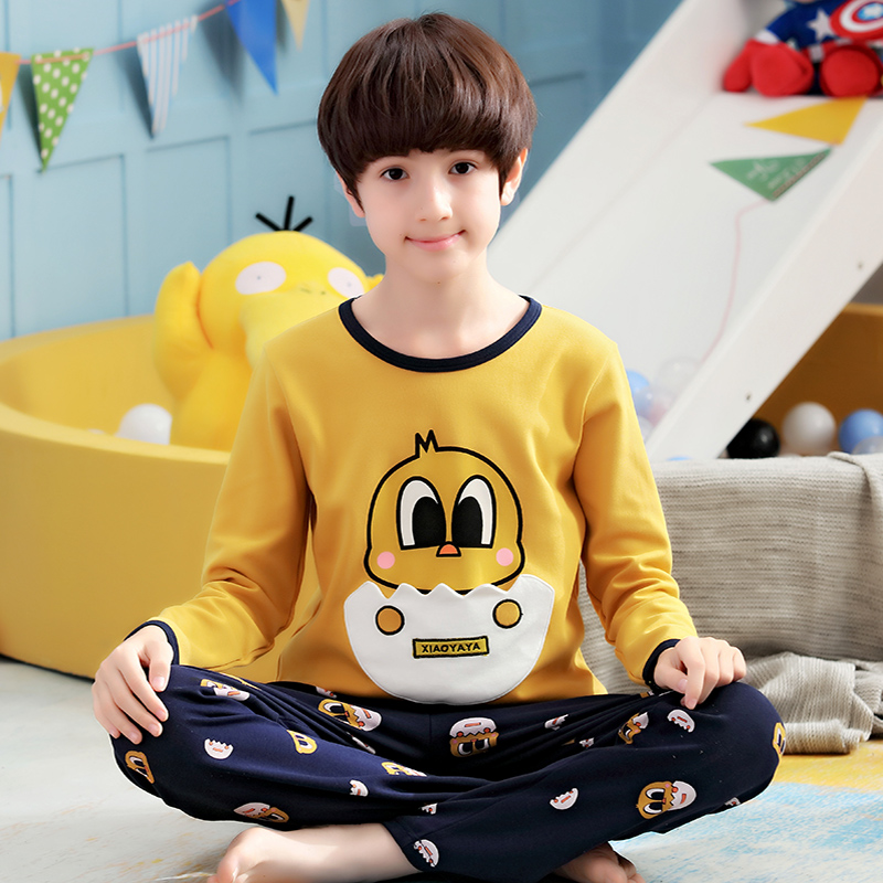 男童睡衣春秋季纯棉长袖男孩儿童秋冬2021秋款胖大码8中大童7岁十