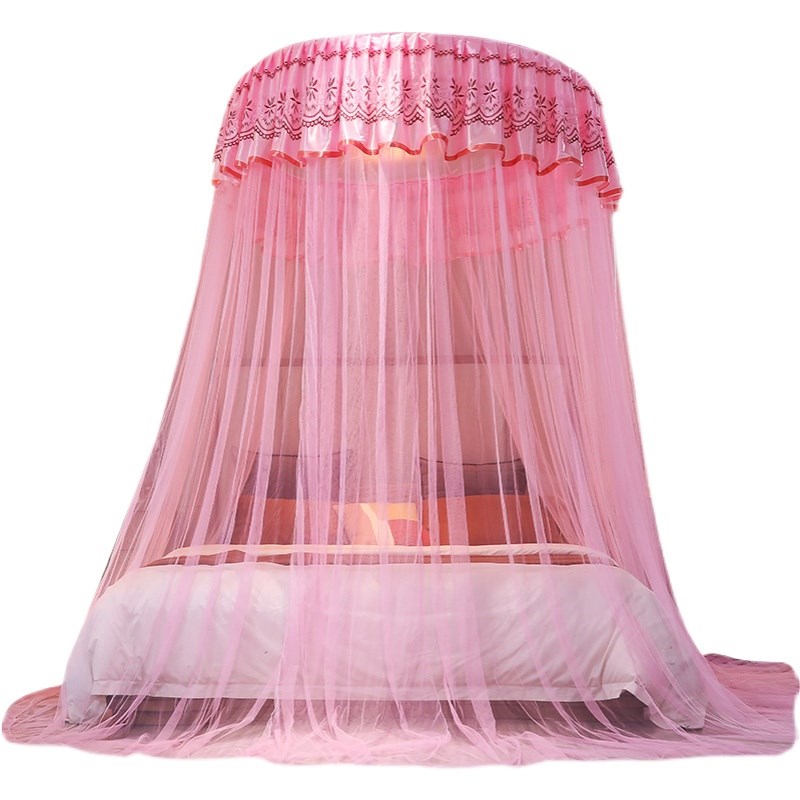 通用天地杆蚊帐家用卧室方便拆洗吊顶式支架免安装折叠圆顶不锈钢