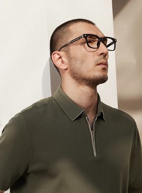 *目羡 110支轻盈精纺羊毛18针四平POLO拉链针织套衫 MZT05054