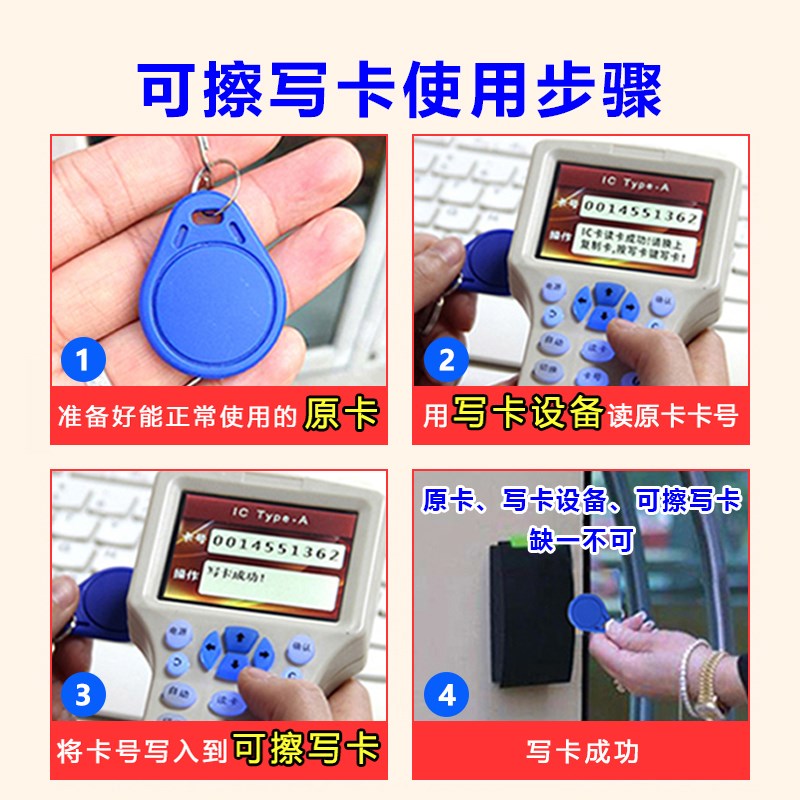 cuid空白可擦写卡水晶滴胶卡反复读写IC卡配M1电梯卡定制ID门禁卡