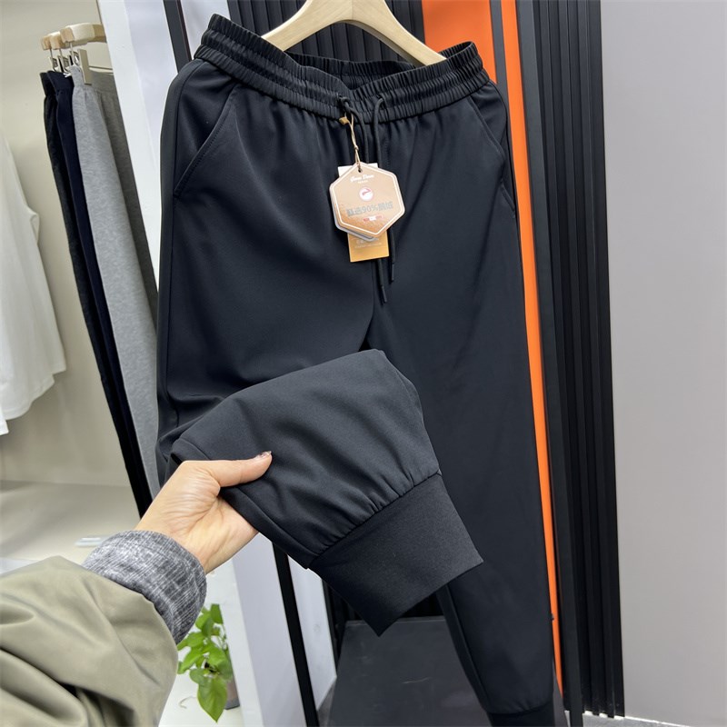 科技自发热石墨烯护膝!白鹅绒冬季时尚锥形束脚加厚保暖羽绒裤男