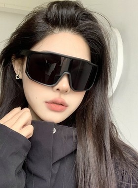 复古黑色超大框户外骑行防风运动墨镜男女登山滑雪护目显瘦太阳镜