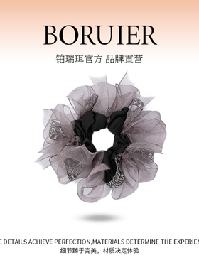 铂瑞珥新款蝴蝶结飘带大肠发圈女慵懒气质麦穗丸子头发绳百搭头饰