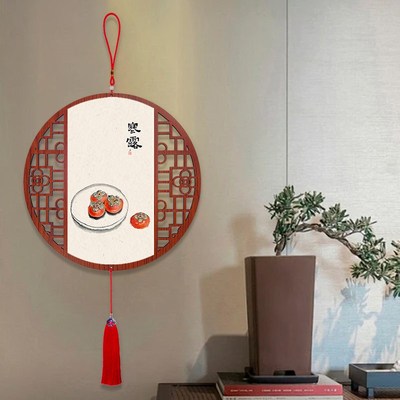 中国结入户门挂件新中式禅意字画挂画餐厅书房装饰画客厅过道挂饰