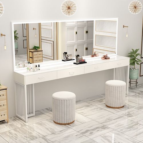 影楼化妆台带灯婚纱店美容院彩妆店化妆师专用化妆桌店铺用梳妆台