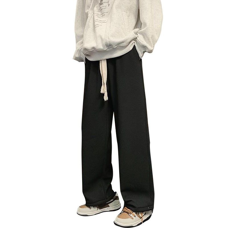 冬季190加绒加厚学生高个子加长版裤子男生直筒宽松潮长腿叔卫裤