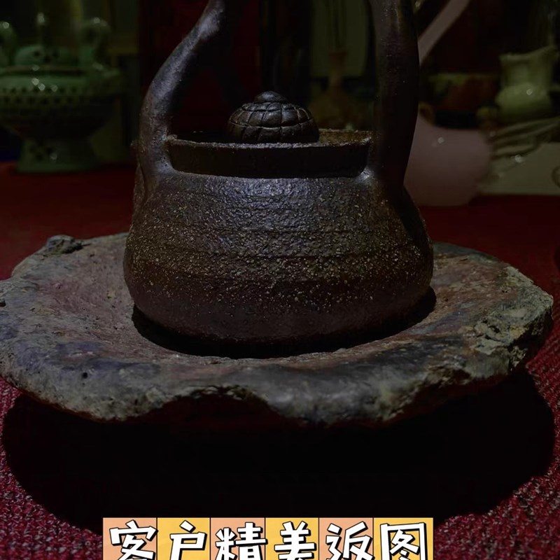 景德镇宋代湖田窑柴烧窑具精品匣钵盖茶壶承垫子微型盆景托盘果盘