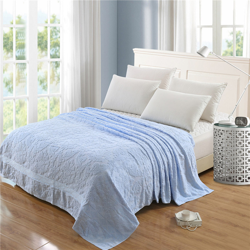 老式毛巾被纯棉单人双人加厚全棉提花被毛巾毯床单盖毛毯夏季薄款