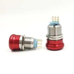 急停金属16MM19MM22MM蘑菇头不锈钢防水防锈紧急故障旋转停止按钮