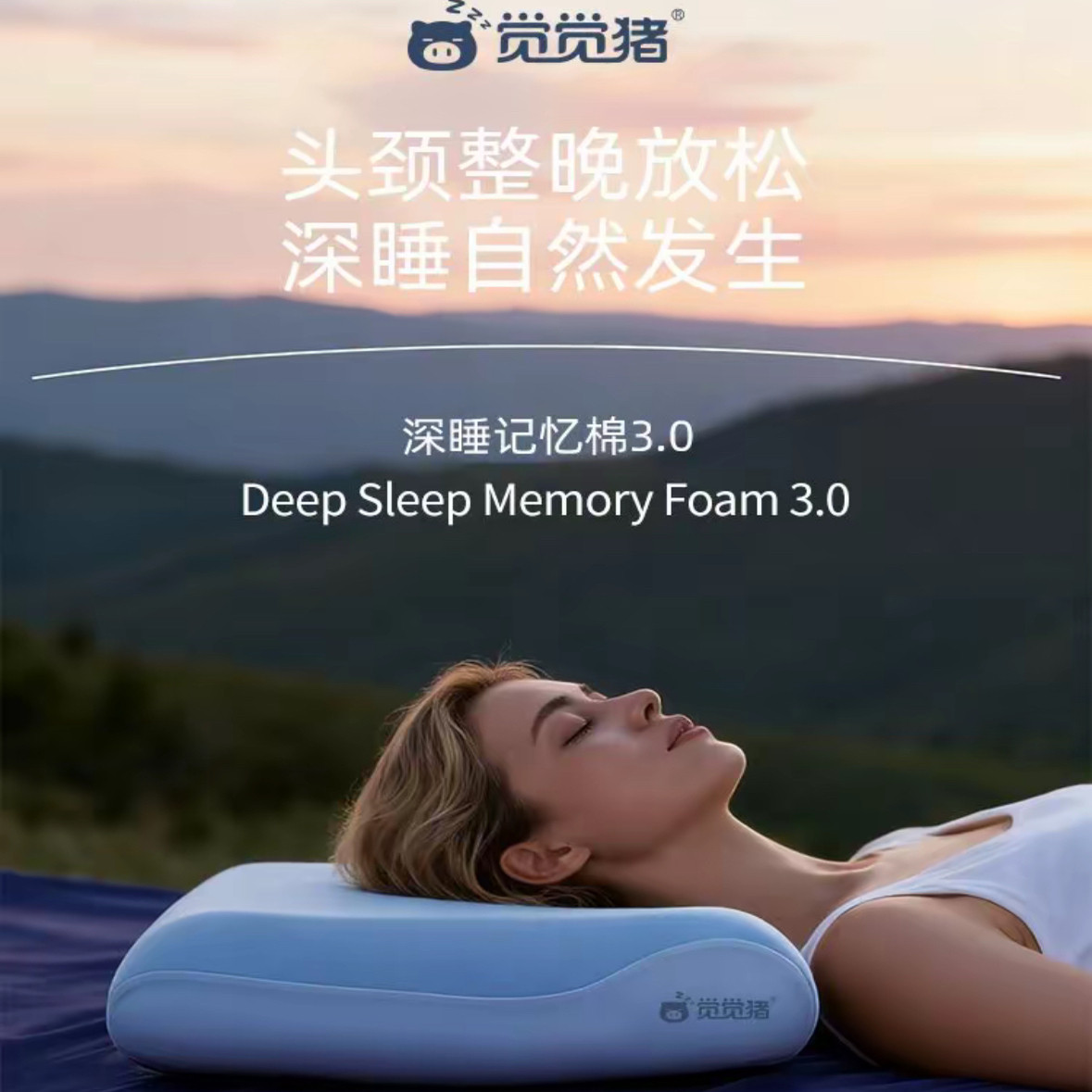 觉觉猪深睡枕Pro3枕头颈椎专用枕头记忆棉枕头侧睡枕护颈枕枕芯