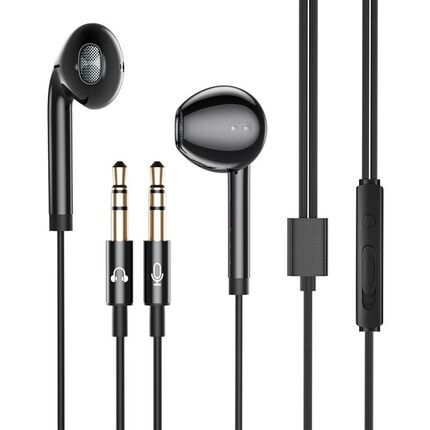 台式电脑耳机带麦克风有线入耳式电竞游戏专用双插头笔记本二合一