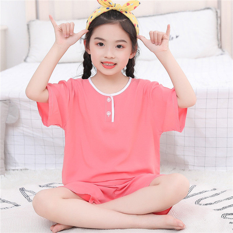 儿童短袖短裤棉绸睡衣套装夏季薄款空调服中大童女孩男宝宝家居服,童装/婴儿装/亲子装,家居服套装,淘宝优惠券,粉丝福利购,淘宝优惠卷