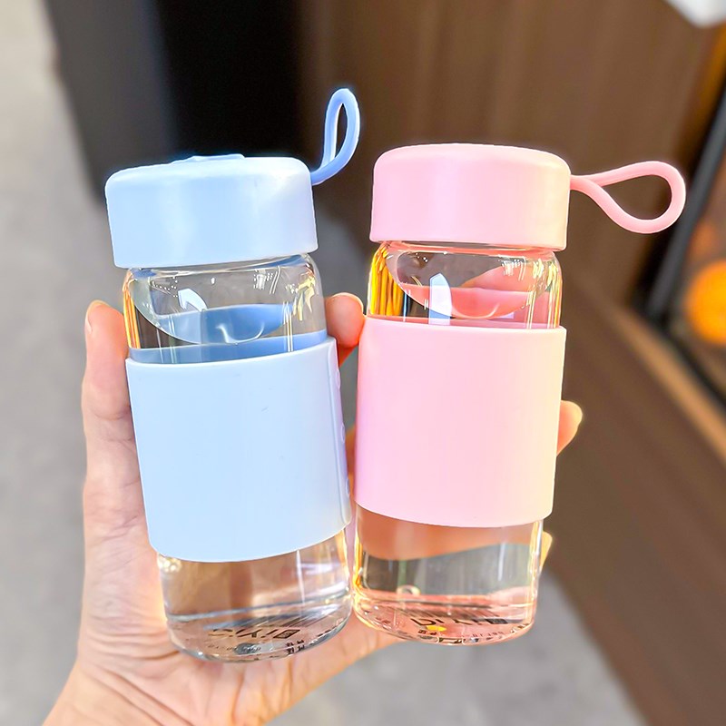 迷你玻璃杯女士口袋杯办公室简约高硼硅小号便携夏季水瓶随身杯子